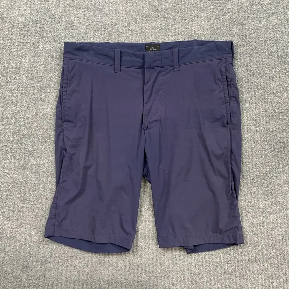 J Crew Shorts Mens 30 Navy Nylon Stretch Tech 10.5 Inch Stretch Flat Front Golf